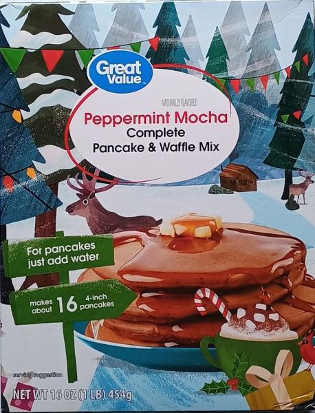 GREAT VALUE 'Peppermint Mocha' Complete Pancake & Waffle Mix 454 gr